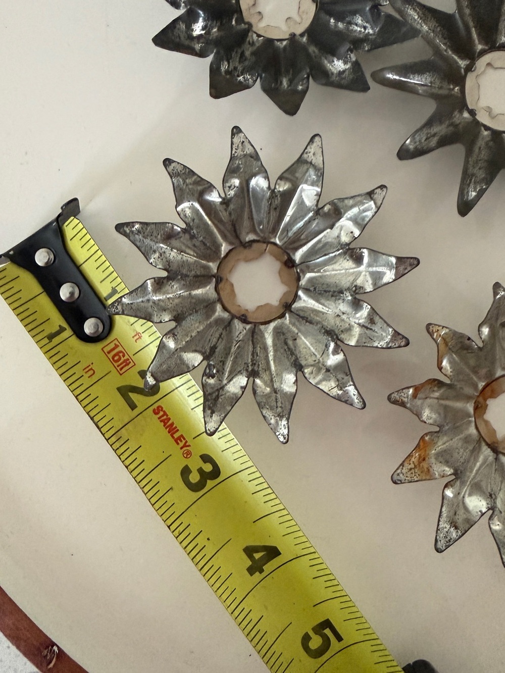 Vintage Metal Starburst Christmas Light Reflectors - Silver